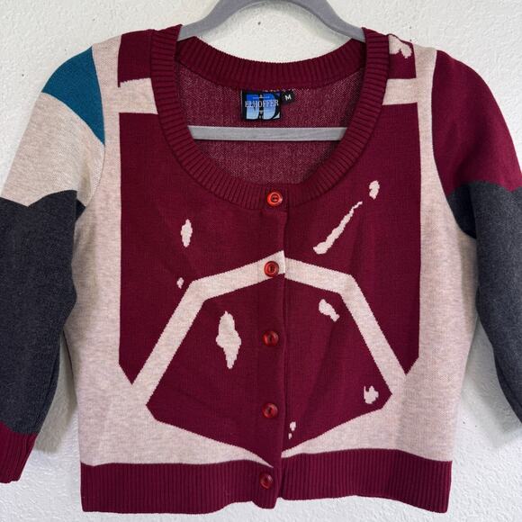 Elhoffer Galactic Creed Cardigan Womens Medium Crop Sweater Cosplay Comic Con M - Picture 4 of 10